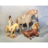 A group of three Chinese horse ceramics,