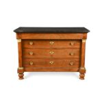 An Empire mahogany and marble top commode, c. 1820,