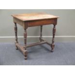 A small 18th century oak side table 73 x 73 x 55cm