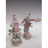 A pair of Samson 'Derby' figures of Harlequin and Columbine