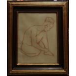 René Gen (French, 1895-1975), Figural study of a female nude, pastel, 44.5 x 34.5cm; together with