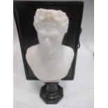 A bust of Dante, on a socle base, 22cm high