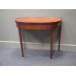 A George III demi lune foldover top table 91.5cm wide