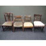 Fifteen various 19th century dining chairs and a mahogany stool with drop in seat (16)