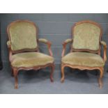 Pair of Louis XVI style fauteilles