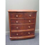 A Victorian walnut chest of drawers 119 x 107 x 53cm