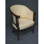 A George III Hepplewhite tub armchair