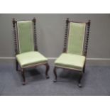 A pair of Victorian rosewood nursing chairs (2)