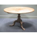 A 19th century mahogany tilt-top breakfast table, 73 x 116cm