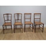 A Victorian button back easy chair, together with two pairs of caned bedroom chairs and another (6)