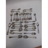 A quantity of miscellaneous silver tea spoons, c.19oz