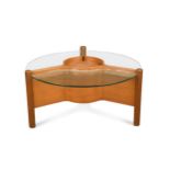 A teak and glass coffee table,