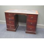 A 19th century mahogany desk converted from a dressing table 74 x 50 x 108cm