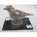 A mid 20th century silver pheasant, 17cm long