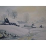 A group of pictures to include watercolour by Doreen Thomas, P. Chapman and a pair of paintings on