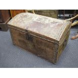A leather studded chest 36 x 61 x 37cm