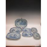 A group of Chinese 18th century blue and white