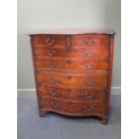 A 19th century mahogany chest of two short and five graduated drawers, with brushing slide 131 x 106