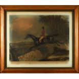 After Harris, Harry Hieover on Tilter, colour print published by Ackermanns, in a Maple frame,