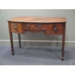 A mahogany bowfronted side table, late 19th century, 78 x 113 x 52cm