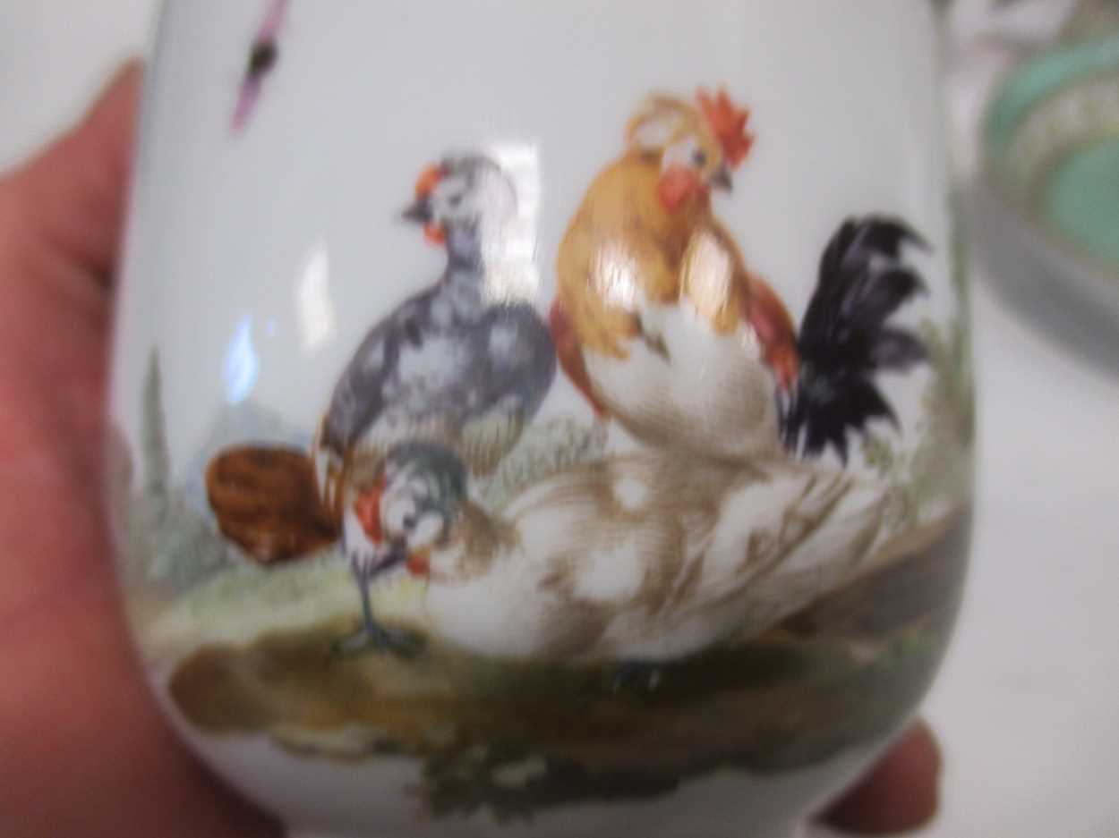 A pair of Sevres two-handled cache pots, painted with fanciful birds, reserved on pink ground - Image 2 of 8