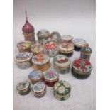 A group of modern enamel boxes made by Crummles