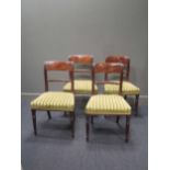 A set of four Regency mahogany single chairs