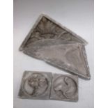 Four late 19th century plaster cast animal and plant ornaments, probably by Brucciani(28cm high)