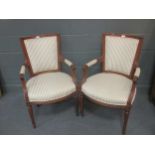 A pair of Louis XVI style fauteuils (2)