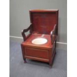 A late Victorian mahogany commode stool, 55cm wide
