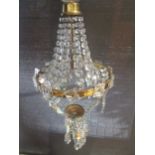 A basket chandelier, approx 77cm