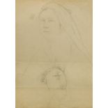 Gwen John (Welsh 1876-1939) Study for The Nun (study) pencil on buff paper 28 x 19.5cm