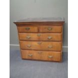 A George I walnut chest on chest top section 92 x 105 x 53cm