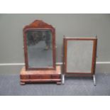 Three 19th century mahogany framed toilette mirrors
