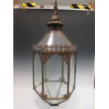 A Gothic style hanging lantern 110cm high approx