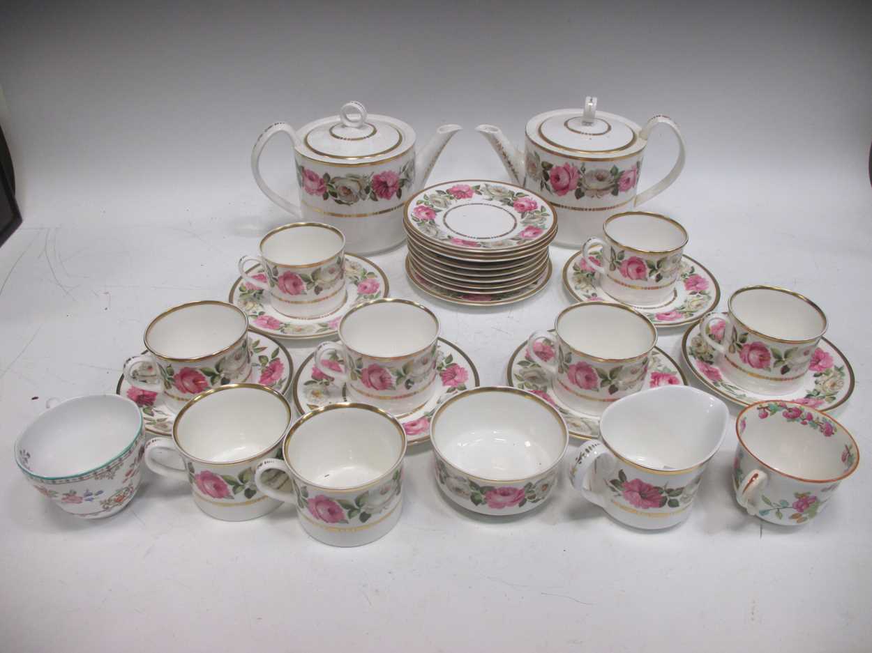 A Royal Worcester Royal Garden 1969 part tea service with rose decoration