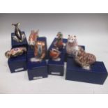 Royal Crown Derby paperweights to include Golden Carp, Chaffinch, Dolphin, Dragon, Hamster,