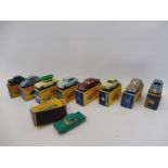 Nine boxed Lesney Matchbox and Moko Lesney models, including a Ford Anglia and a Wolseley 1500,