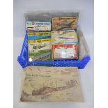 A crate of Airfix 1:72 Series I scale model construction kits, a boxed Frog Vickers bomber etc.