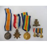 A group of three WWI medals presented to 6398 Pte H. Francis Wiltshire Regiment; also a Wiltshire