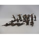 A quantity of Elastolin WWI English soldiers, men at arms, firing positions etc.