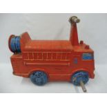 An unusual cast aluminium model of a fire engine possibly for a playground, marked Wicksteed Leisure