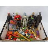A box of horror characters plus a quantity of die-cast models.