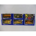Six boxed Corgi Collection die-cast models of emergency response vehicles.
