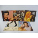 Five David Bowie LPs to include Diamond Dogs, Pin Ups etc. vinyl and covers appear in vg to vg+