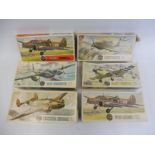 Six boxed Airfix 1:72 scale model kits, all aircraft.