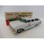 A rare boxed tinplate friction powered Ford Ambulance, by Hay's.