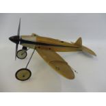 A model aeroplane with motor inside.