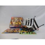 A 1993 Lego pirate ship 'Renegade Runner', no. 6268, plus six additional figures, not checked.