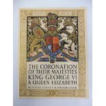 A Coronation of King George VI & Queen Elizabeth official souvenir programme, dated May 12th 1937.